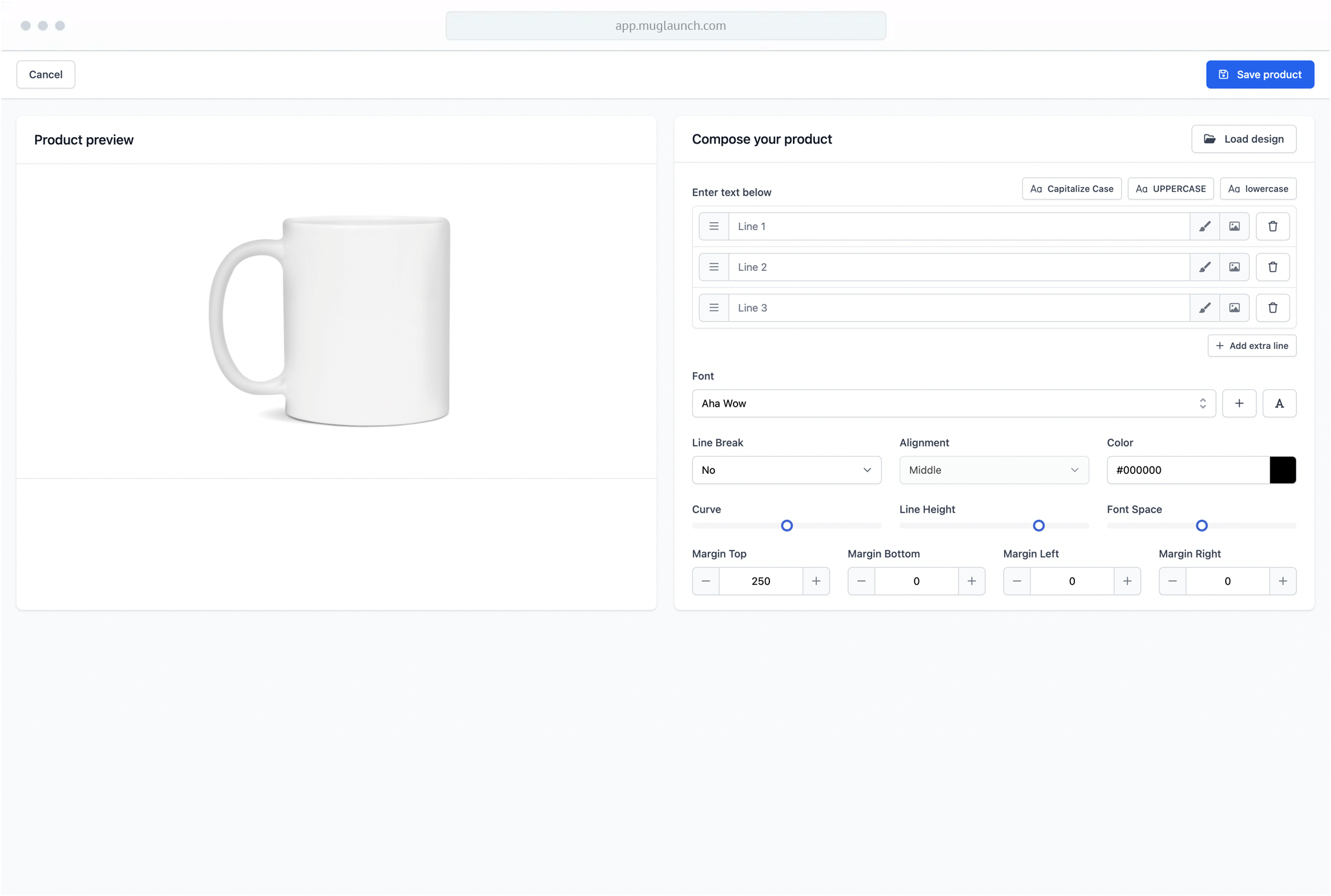 Creating a product in Muglaunch