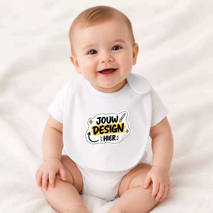 Design Your Own slabbetje 24 x 37 cm voor een persoonlijk babycadeau