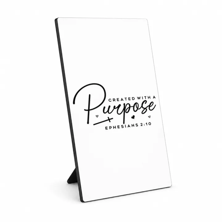 Created With A Purpose christelijk fotopaneel met standaard