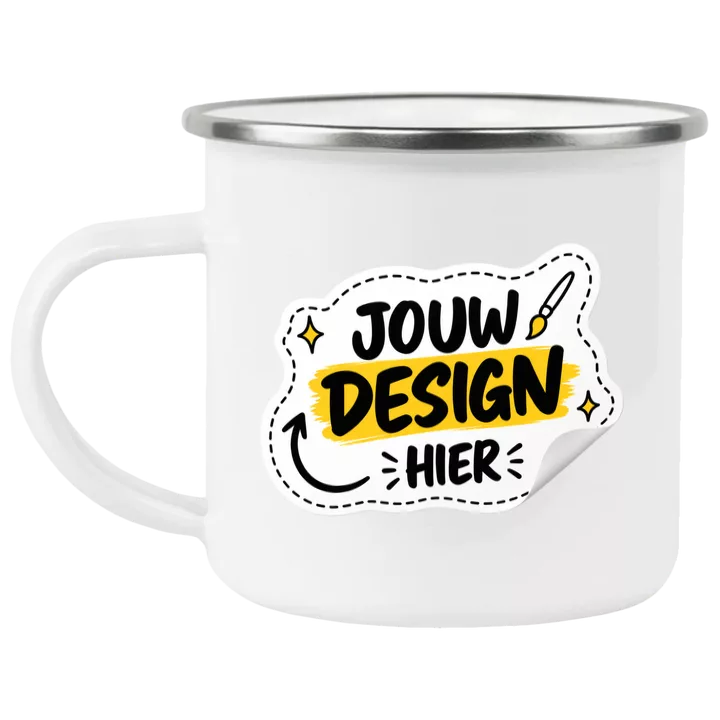 Design Your Own Emaille Mok – Gepersonaliseerde mok met eigen opdruk