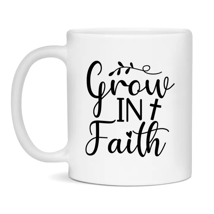 Grow In Faith mok – christelijke keramische mok