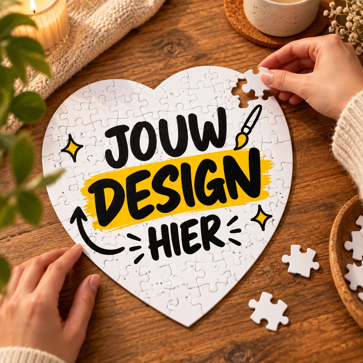 Maak je eigen hartvormige puzzel 19 x 19 cm - Personaliseer je eigen unieke puzzel als cadeau